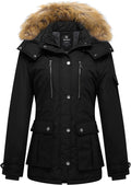 Women's Quilted Winter Coat Puffer Parka - Removable Hood Warmth