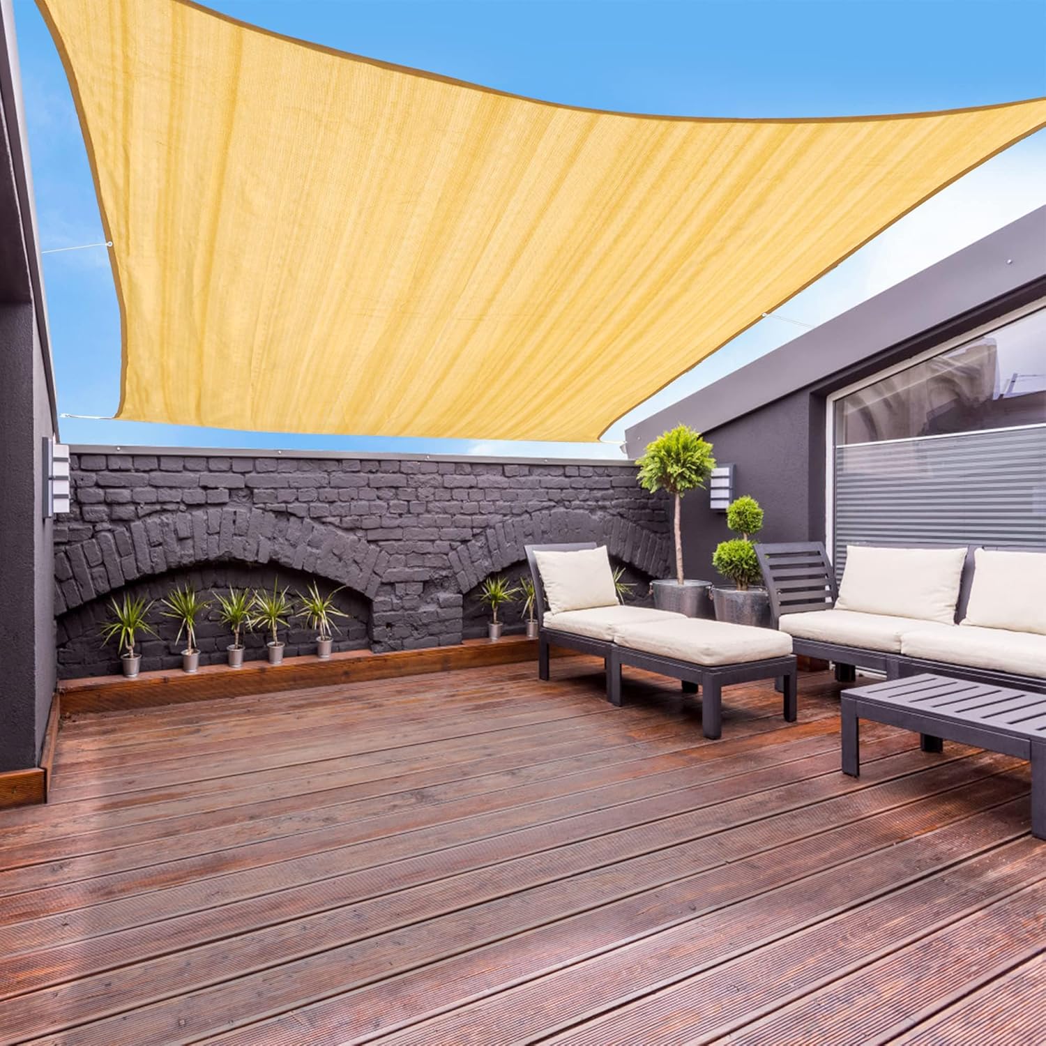 GARDEN EXPERT 23ftx23ft Sun Shade Sail for Outdoor Spaces