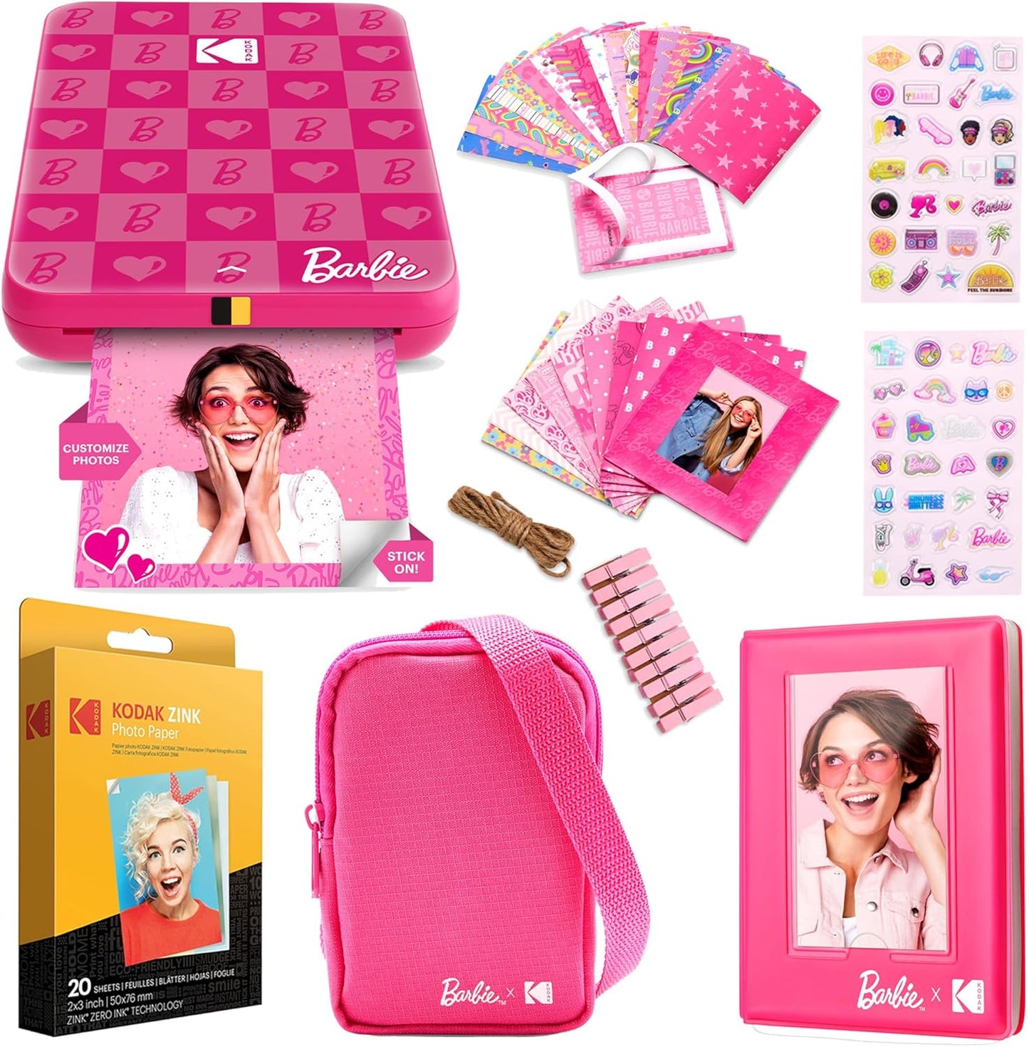 Kodak x Barbie Step Slim Wireless Instant Photo Printer Bundle