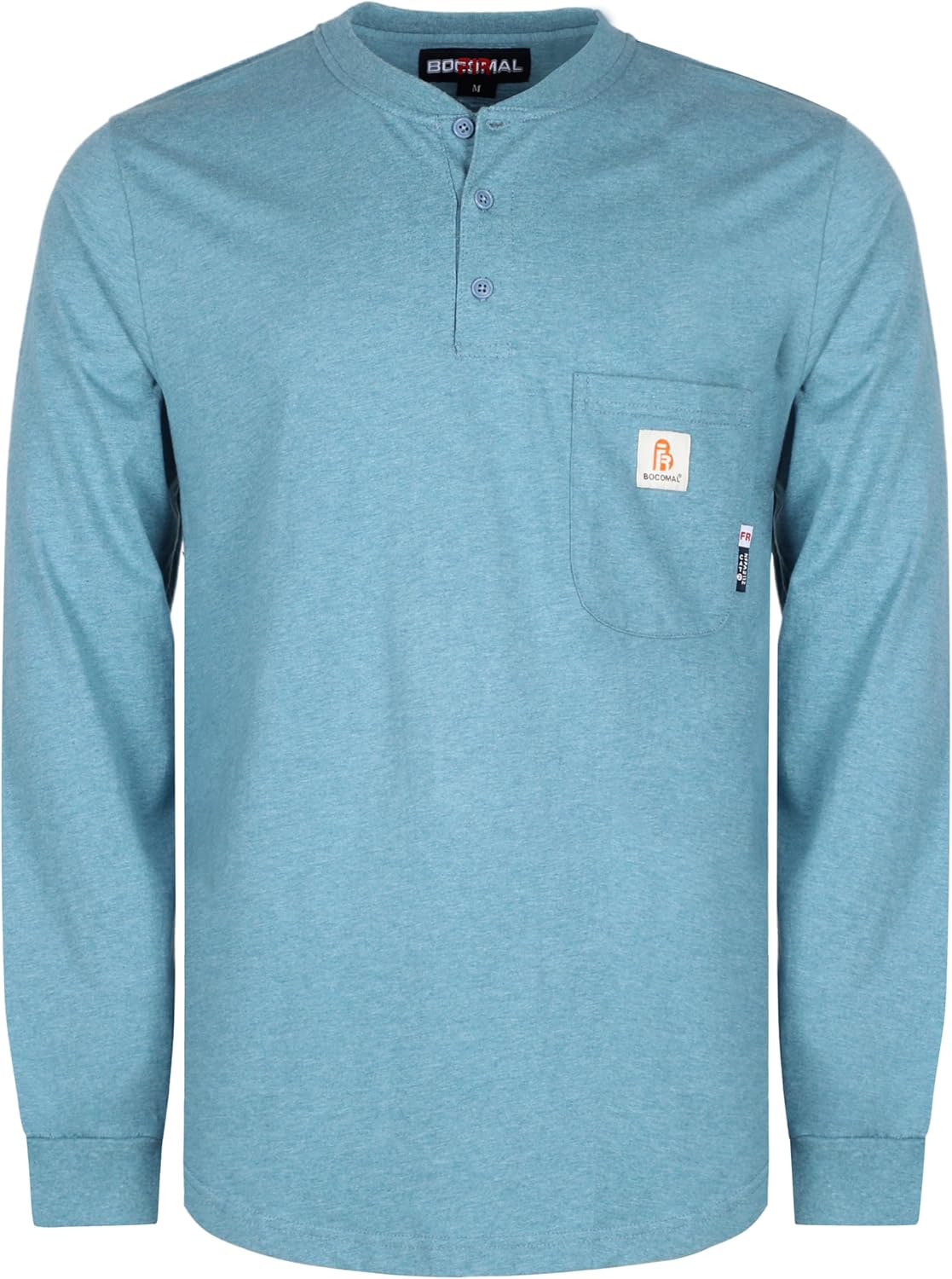 BOCOMAL FR Shirts Lightweight Flame Resistant Henley Workwear