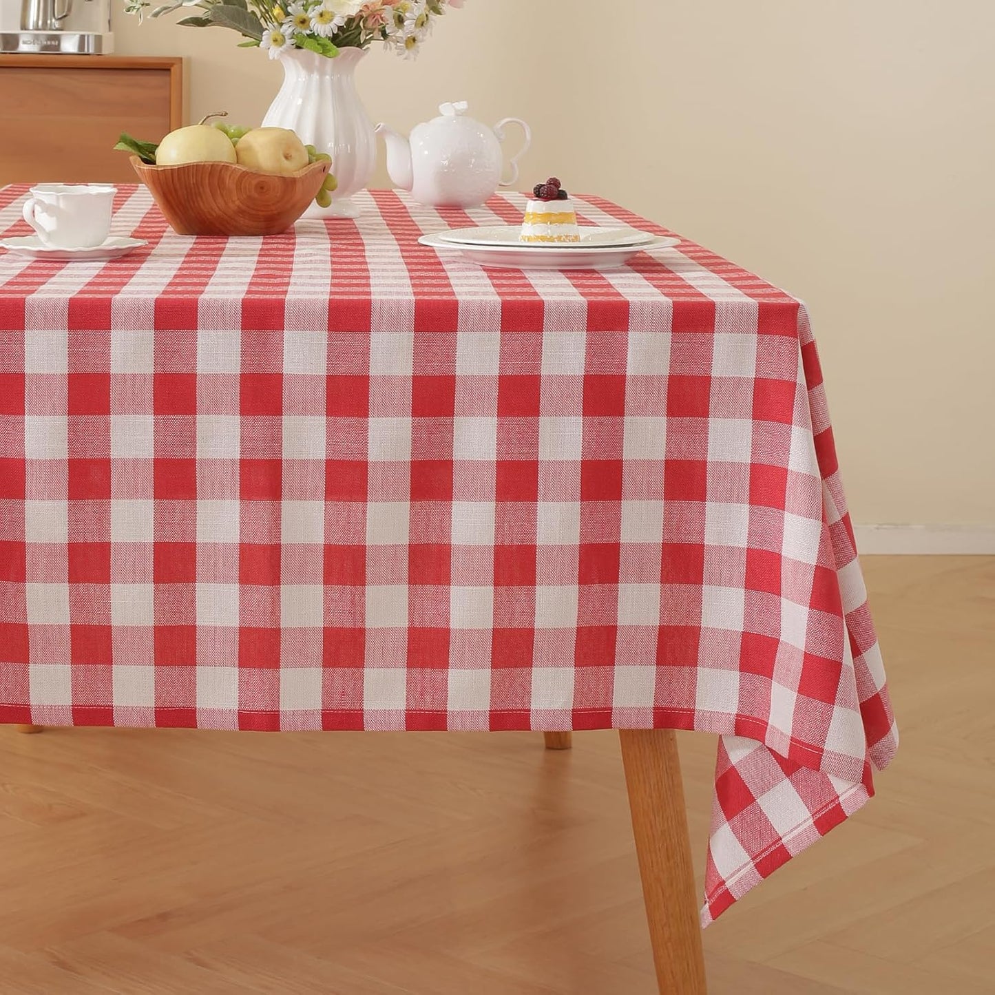 Alsoo Gingham Tablecloth Heavy Duty Cotton Checkered Cover