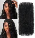 Afro Kinky Bulk Human Hair for Braiding 20 Inch Natural Black