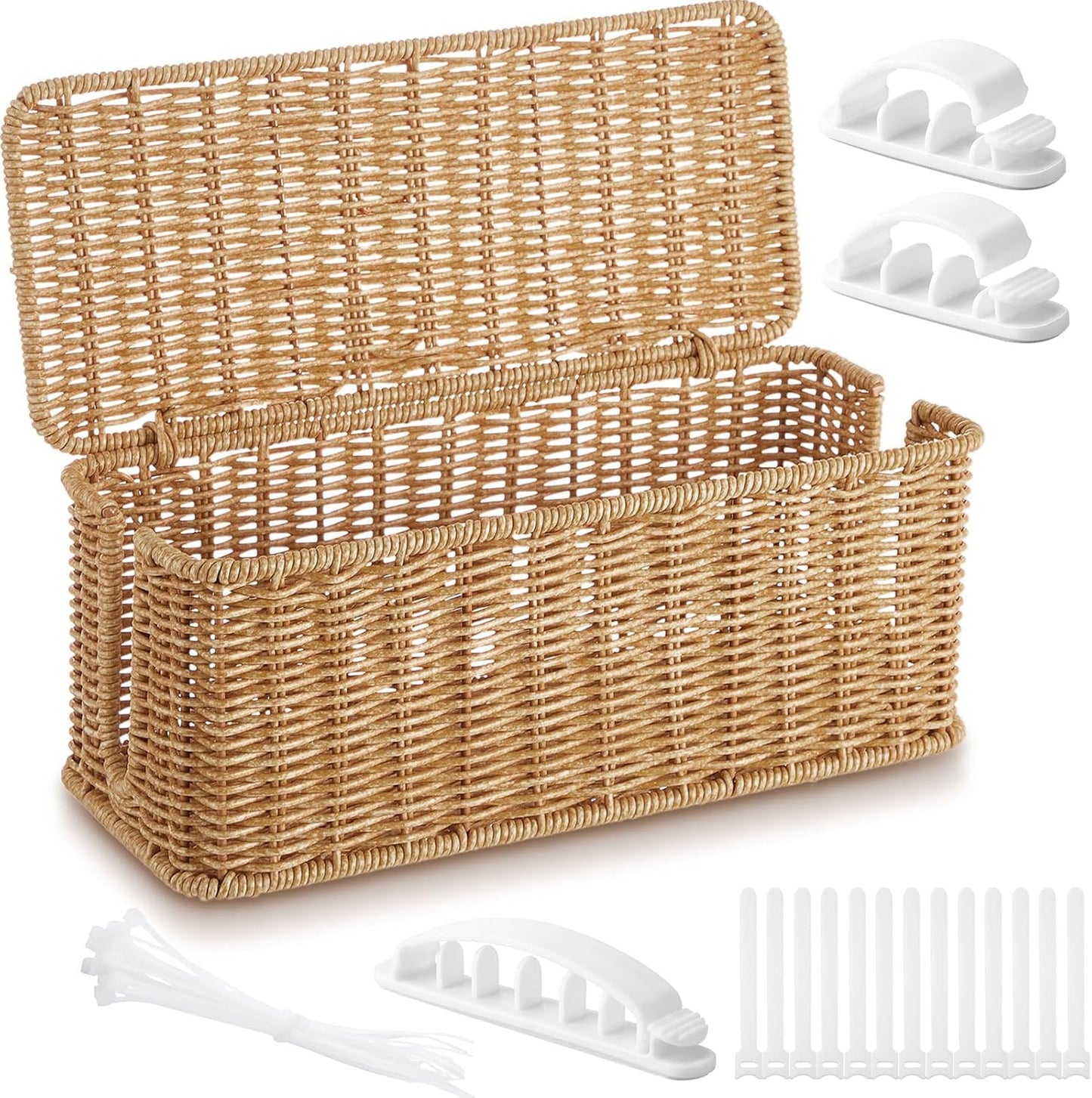 Rattan Cable Management Box | Tidy Wires Hassle-Free