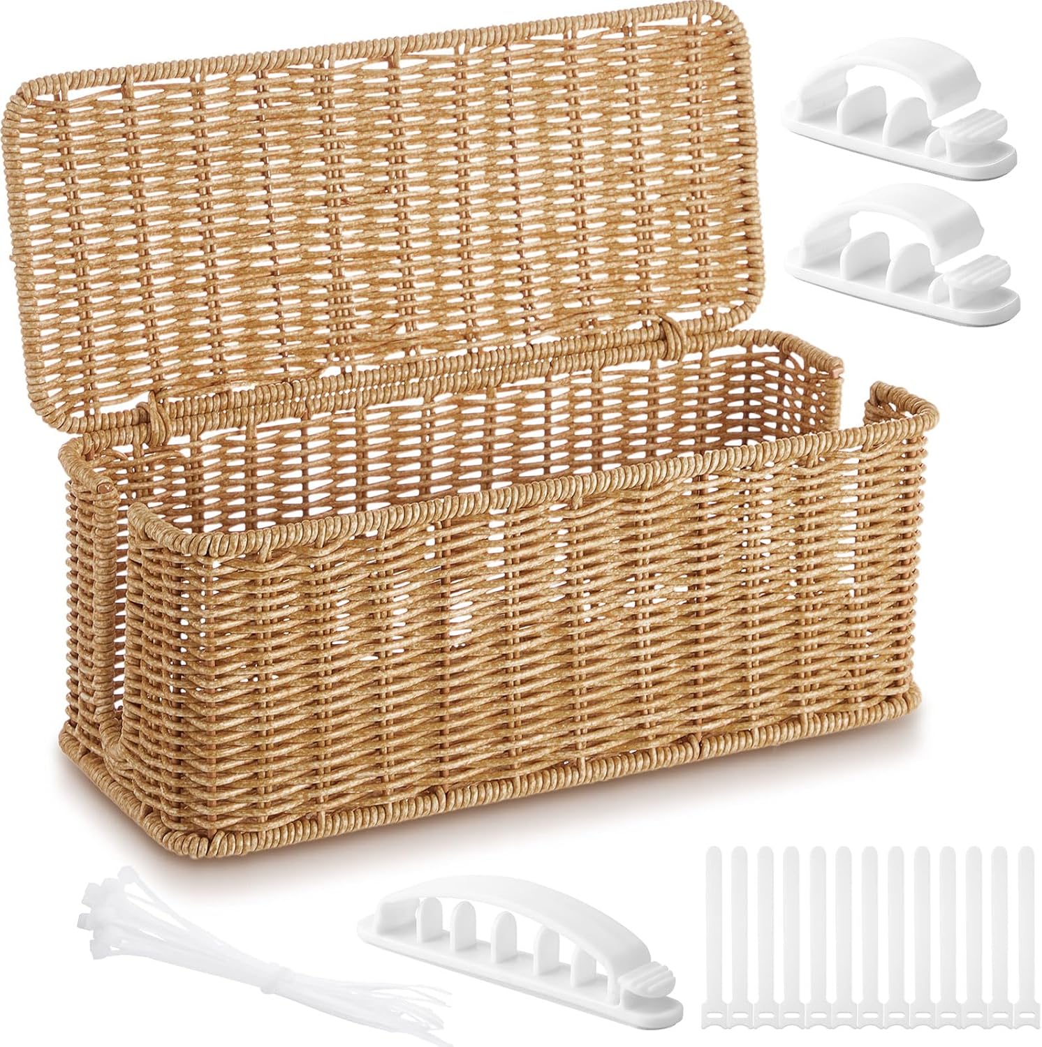 Rattan Cable Management Box | Tidy Wires Hassle-Free