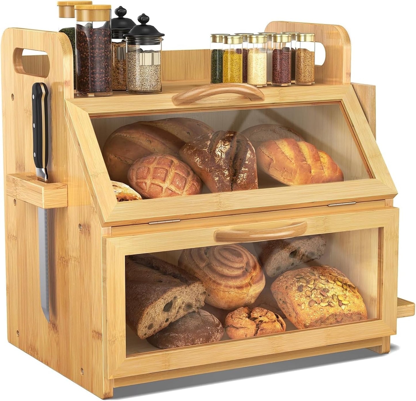 BAMBANG Extra Large Bread Box for Fresh Homemade Bread Storage