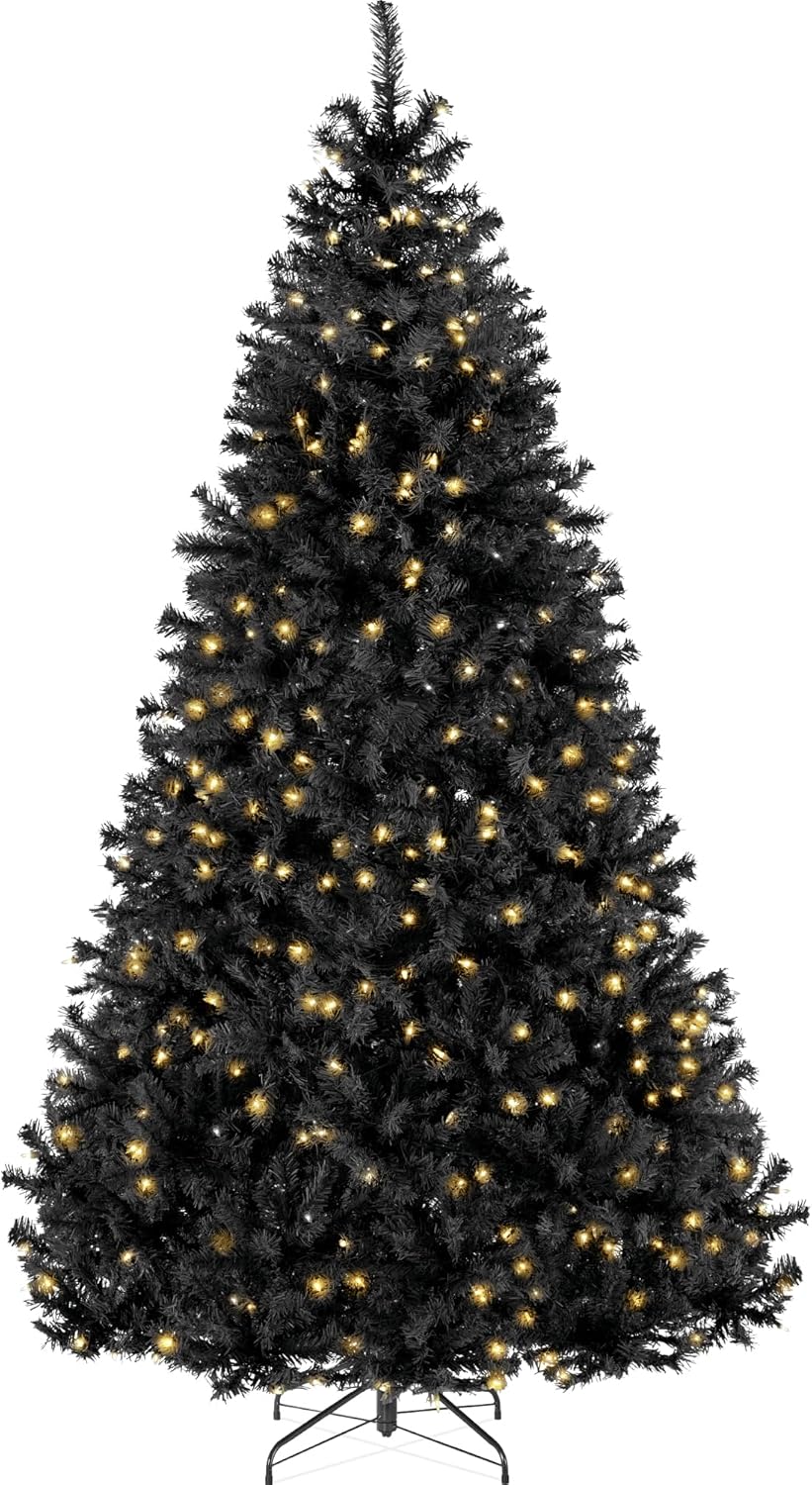4.5ft Pre-Lit Black Christmas Tree for Holiday Decor