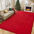 Amearea Modern Area Rug 4x6 ft Red - Thickened Memory Foam Comfort