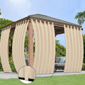Outdoor Curtains 54 x 96 in 2 Panels Beige - Weatherproof Patio