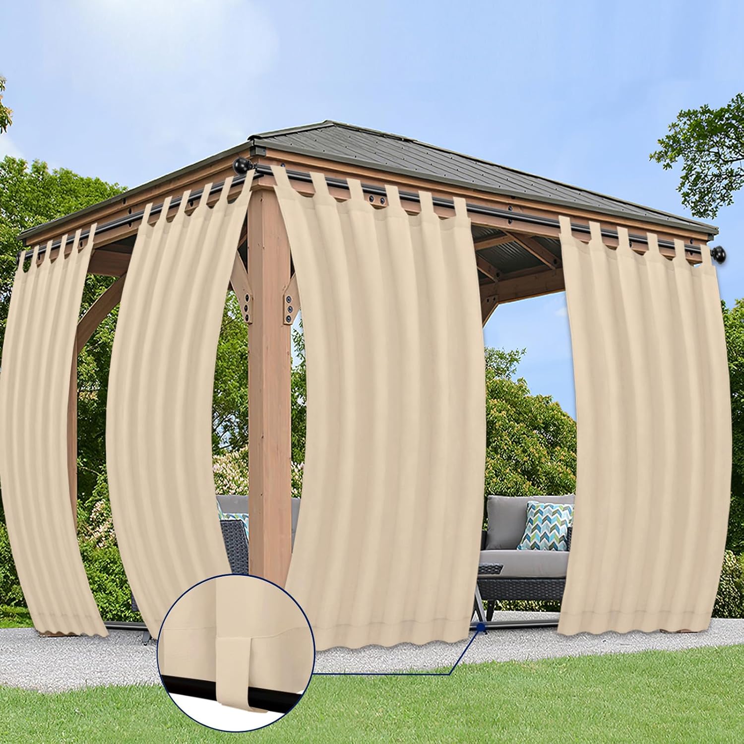 PureFit Outdoor Curtains for Privacy and Weather Resistance