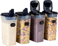Airtight Food Storage Containers Pack of 4 - Easy Pouring & Stackable