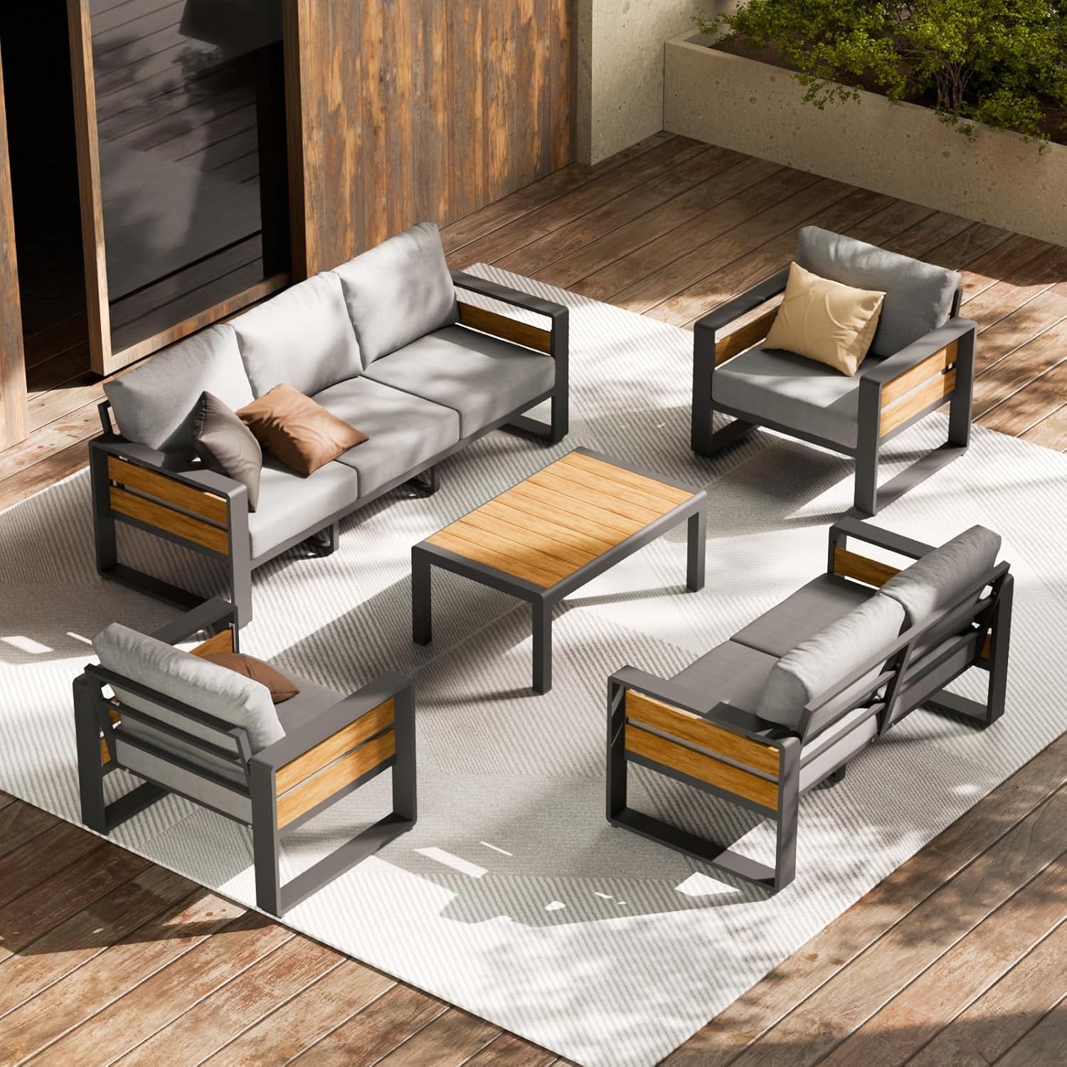ZANDOR Aluminum Outdoor Patio Furniture Set for Modern Spaces