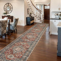 Oriental Hallway Runner Rug 2.5x12 - Washable Brick Red Runner