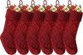 Christmas Stockings 18 in Long Knitted Socks - Cozy Holiday Mantel