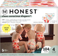 Diapers for Girl Prints Size 4 - Clean Conscious, 104 Count