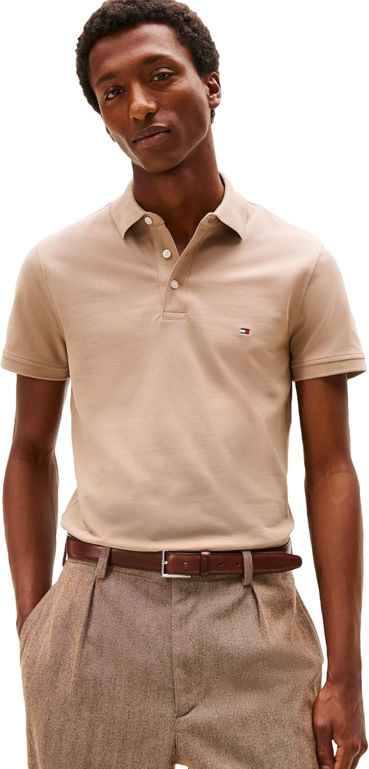 Tommy Hilfiger Men's Slim Fit Polo Shirts with Organic Cotton