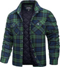Men's Flannel Shirt Jacket Quilted Lined Long Sleeve - Cozy Layer