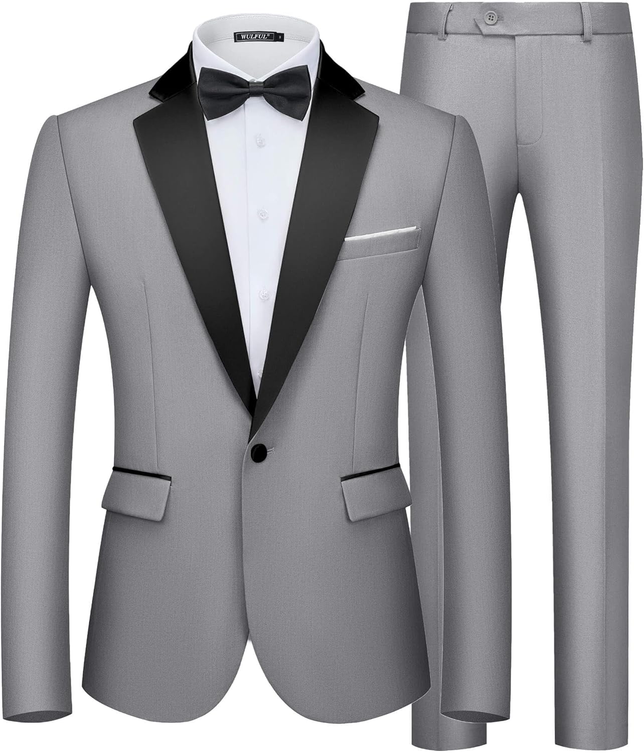 WULFUL Men's Slim Fit Suit Set for Weddings, Proms, and Business