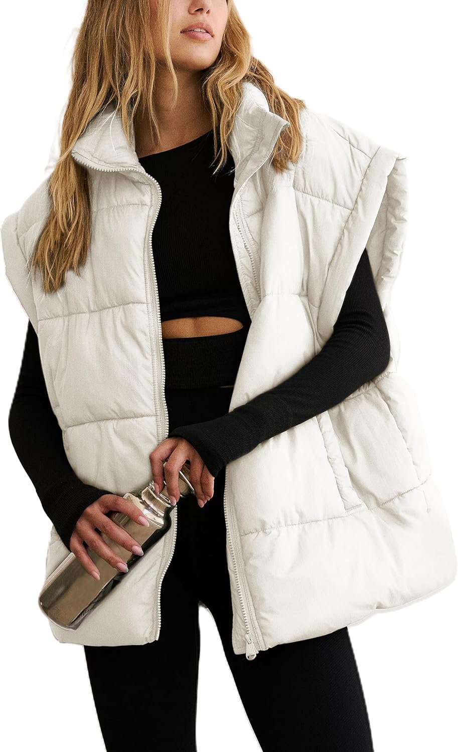 APAFES Women Winter Oversized Puffer Vest for Stylish Warmth