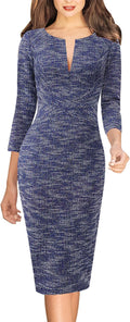 VFSHOW Womens Slim Zipper Up Bodycon Pencil Sheath Dress - Office 45