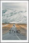27x40 Metal Picture Frame For Wall With Mat - Minimalist Poster Frame