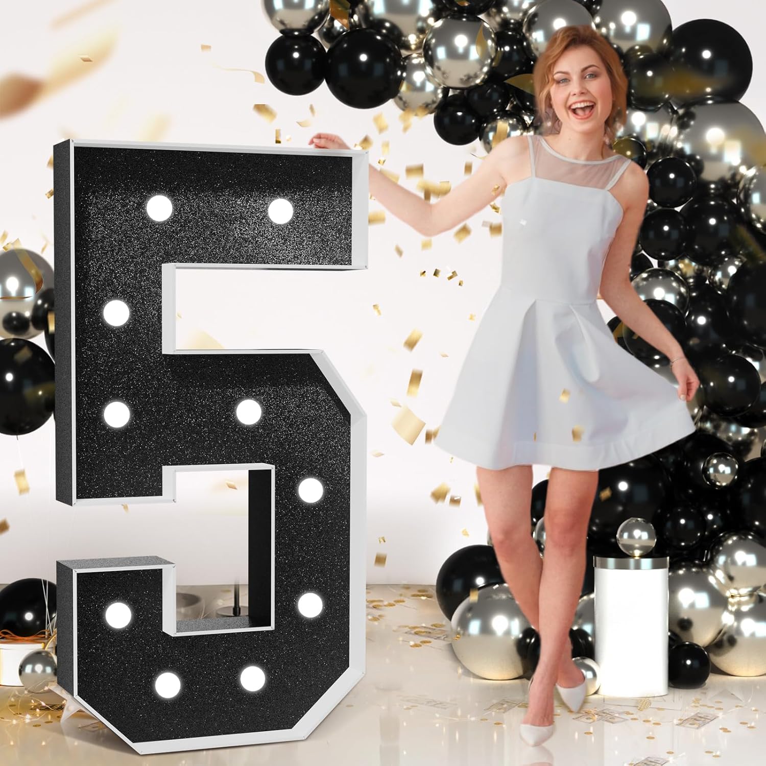 Marquee Numbers Black Birthday Decorations for Any Occasion