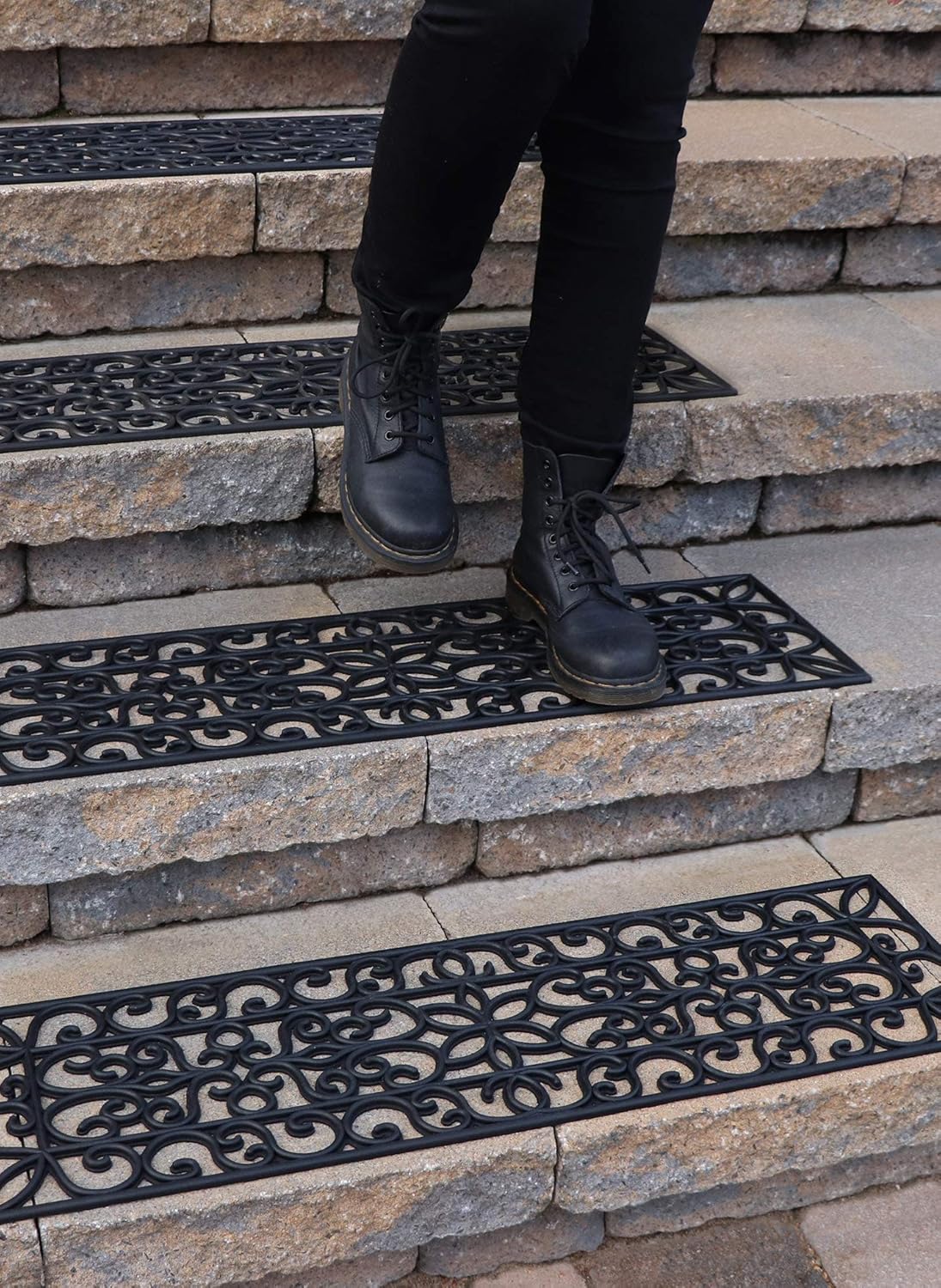 Rubber Stair Treads Non-Slip Outdoor 35x10 for Safety