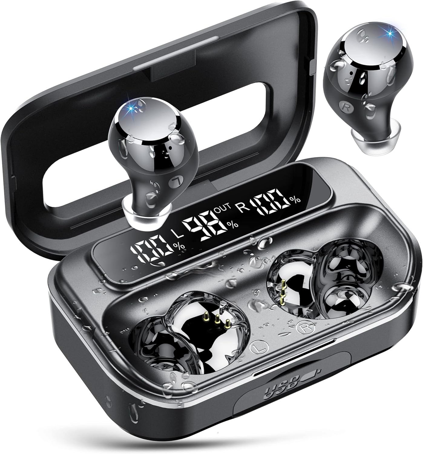 Lekaby Wireless Bluetooth Earbuds: 128H Playtime & IP7 Waterproof