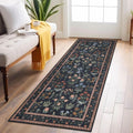 Boho Floral Machine Washable Runner Rug 2x6 - Soft Non-Slip Hallway