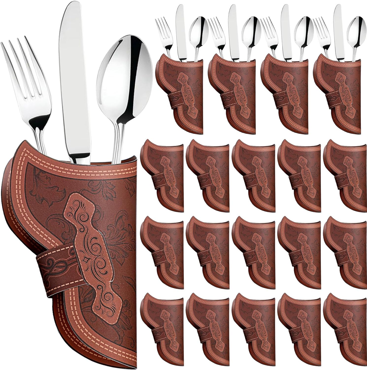 Cowboy Holster Silverware Holders for Western Party Tableware