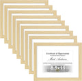 Vittanly 8.5x11 Picture Frames Set of 9 - Durable Oak Look Frames