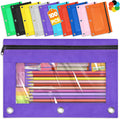 Pencil Pouch for 3 Ring Binder 100 Pack - Durable, Clear Window