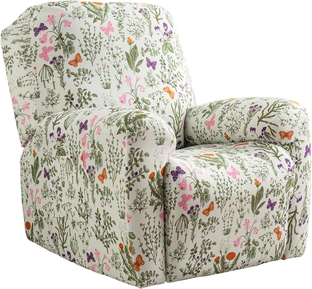 CRFATOP Printed Recliner Cover with Pockets for Protection
