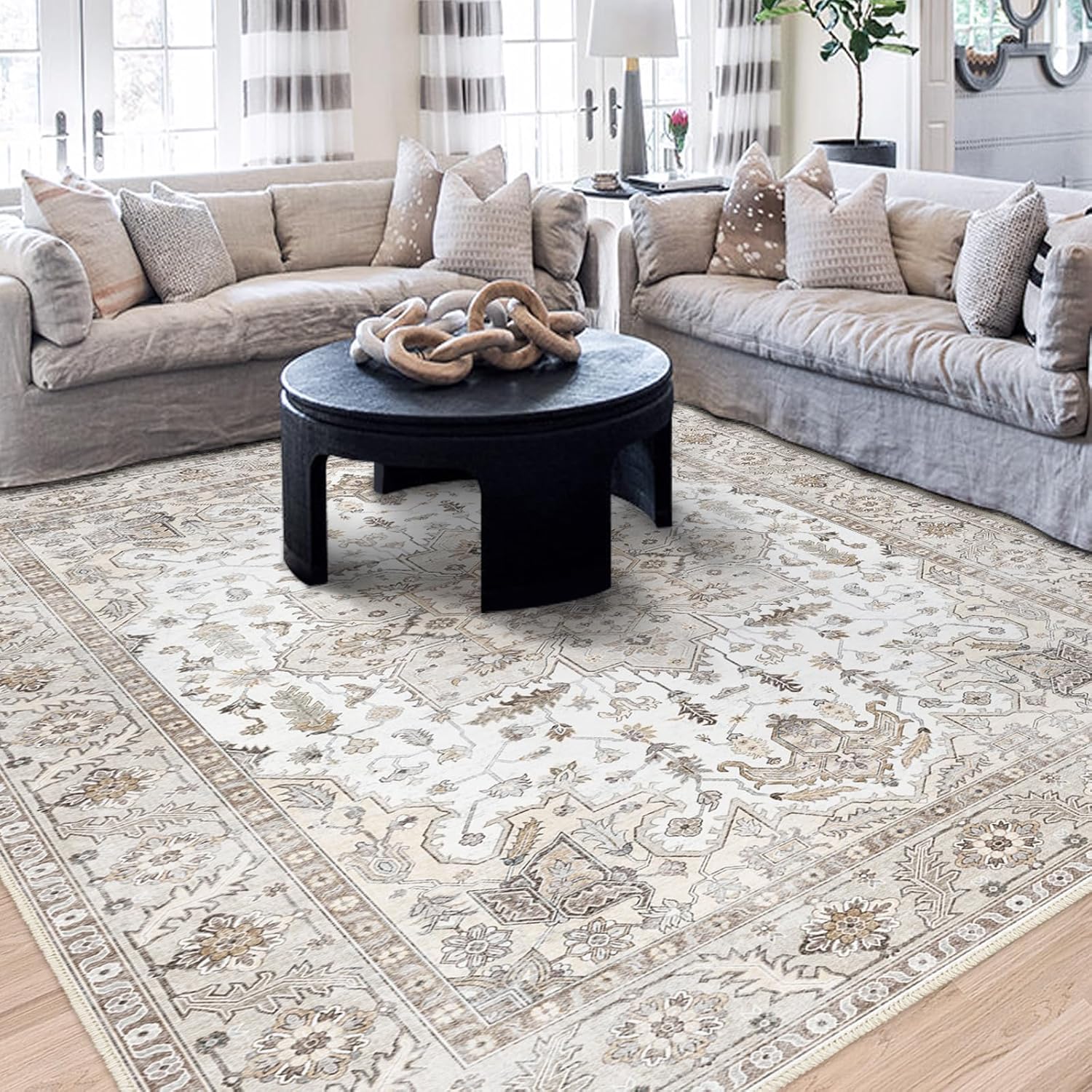 9x12 Area Rugs for Living Room with Non-Slip Backing Design