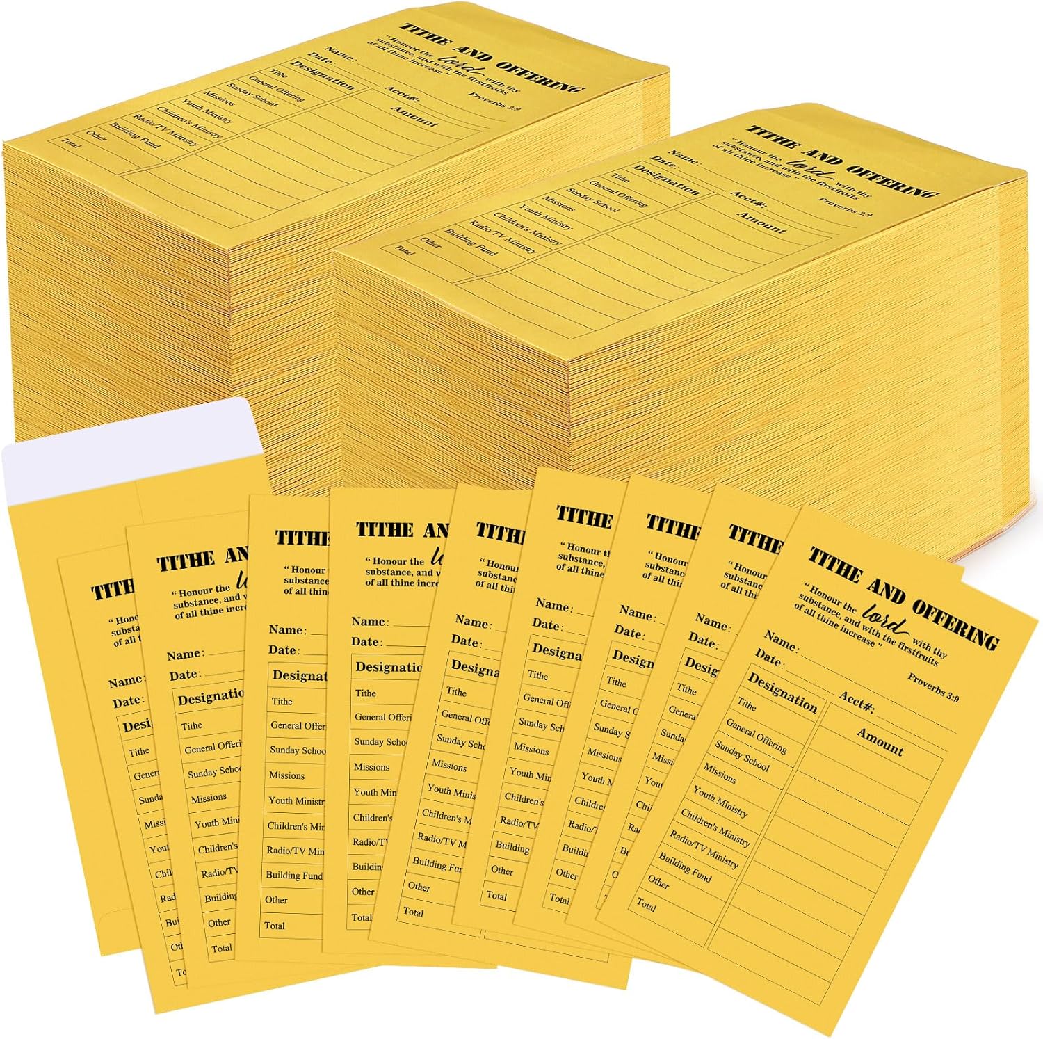 1000 Pcs Tithes and Offering Envelopes for Church Donations