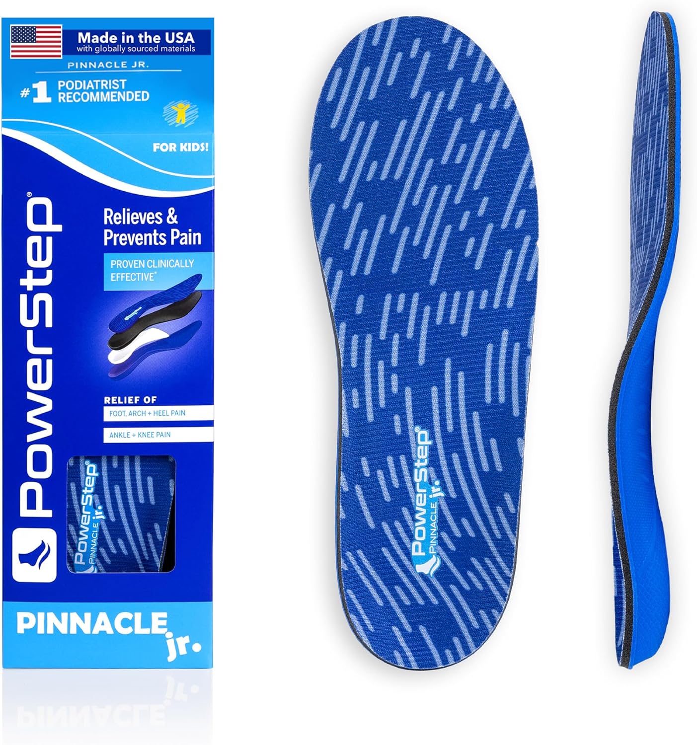 PowerStep Pinnacle Junior Insoles for Kids with Maximum Cushioning