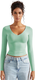 SUUKSESS Women Double Lined V Neck Crop Tank Top - Soft, Slim Fit 76%