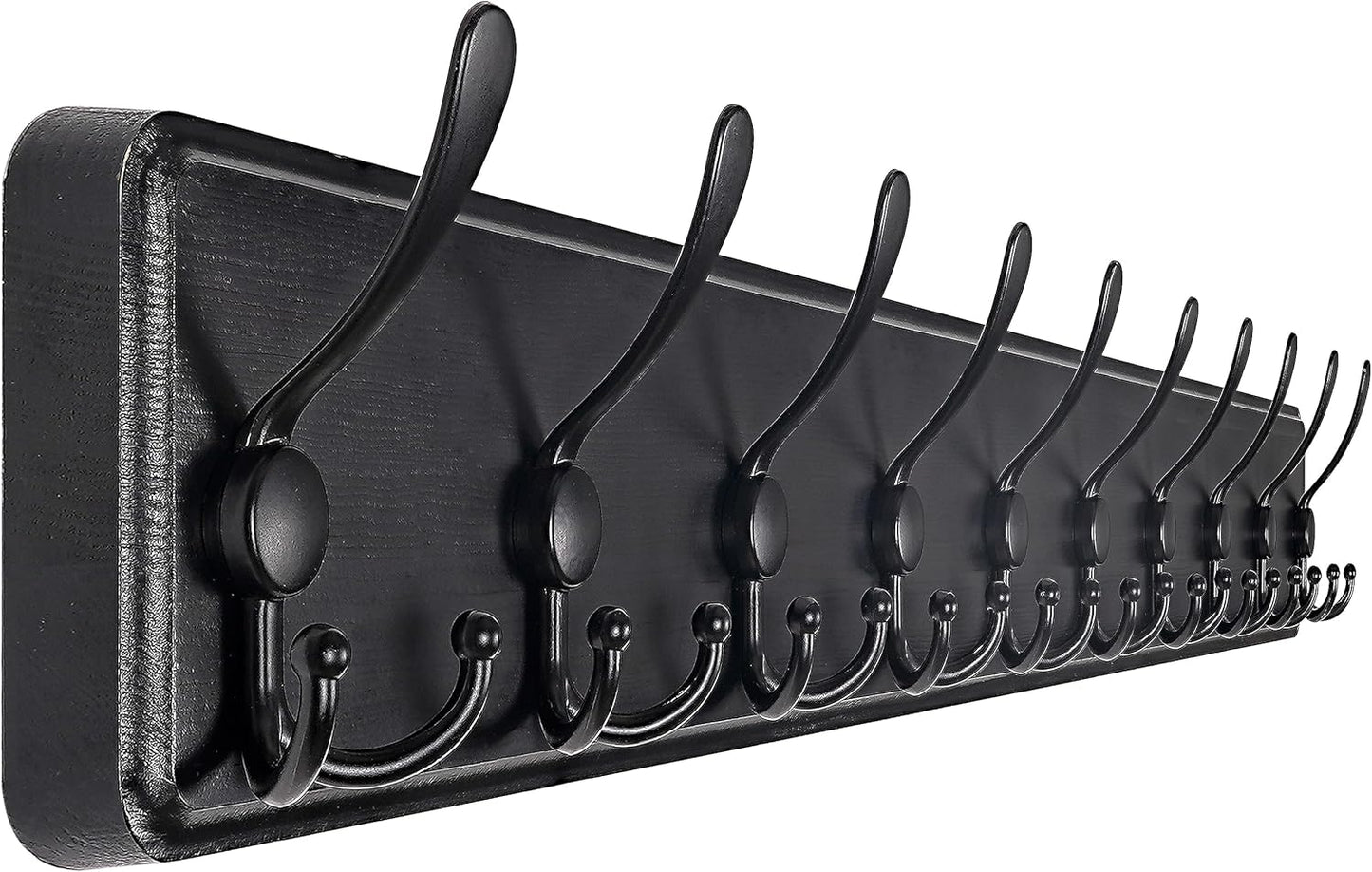Rustic Wall Mounted Coat Rack with 10 Hooks for Heavy Duty Use