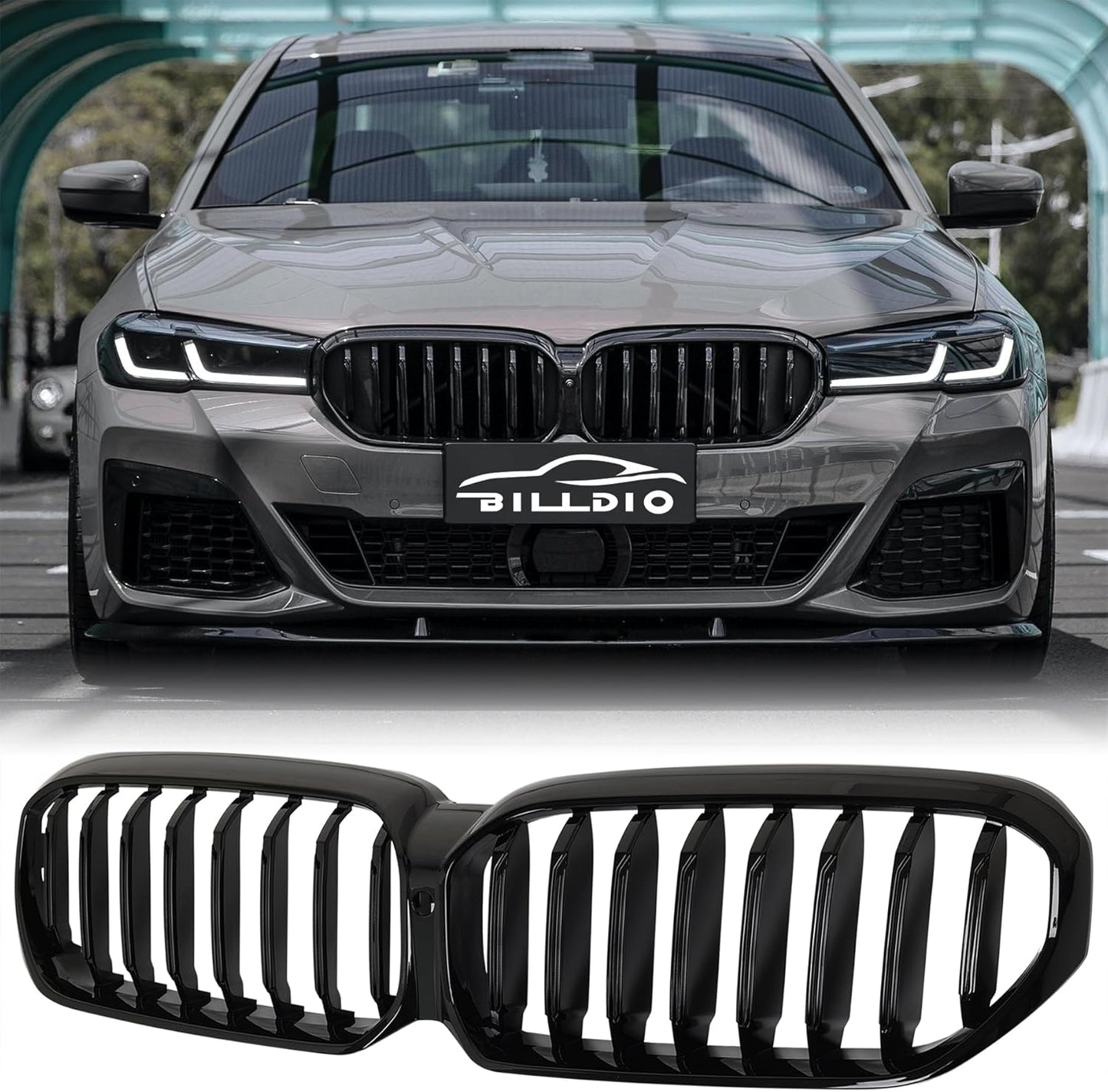 G30 Grille - Black Kidney Single Slats for BMW 5 Series 2021-2023