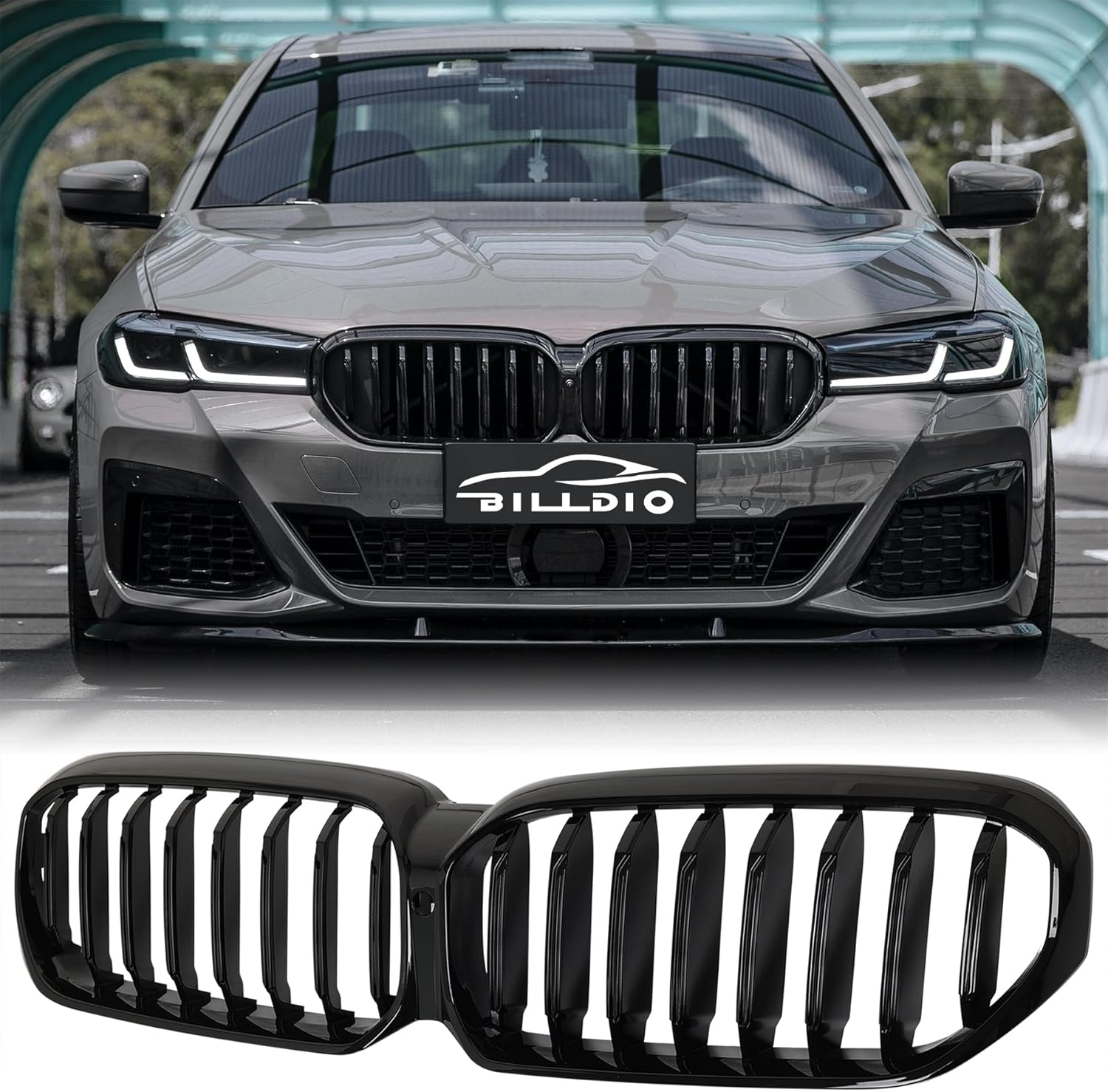 G30 Grille - Black Kidney Single Slats for BMW 5 Series 2021-2023