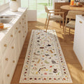 Runner Rug for Kitchen Non Slip 2ft6ft' x 8ft Beige - Washable Floral