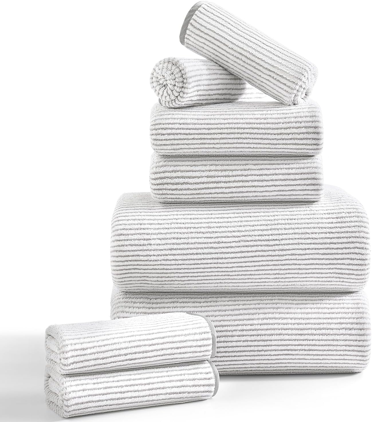 8-Piece Premium Towel Set for Bathroom - Soft and Absorbent