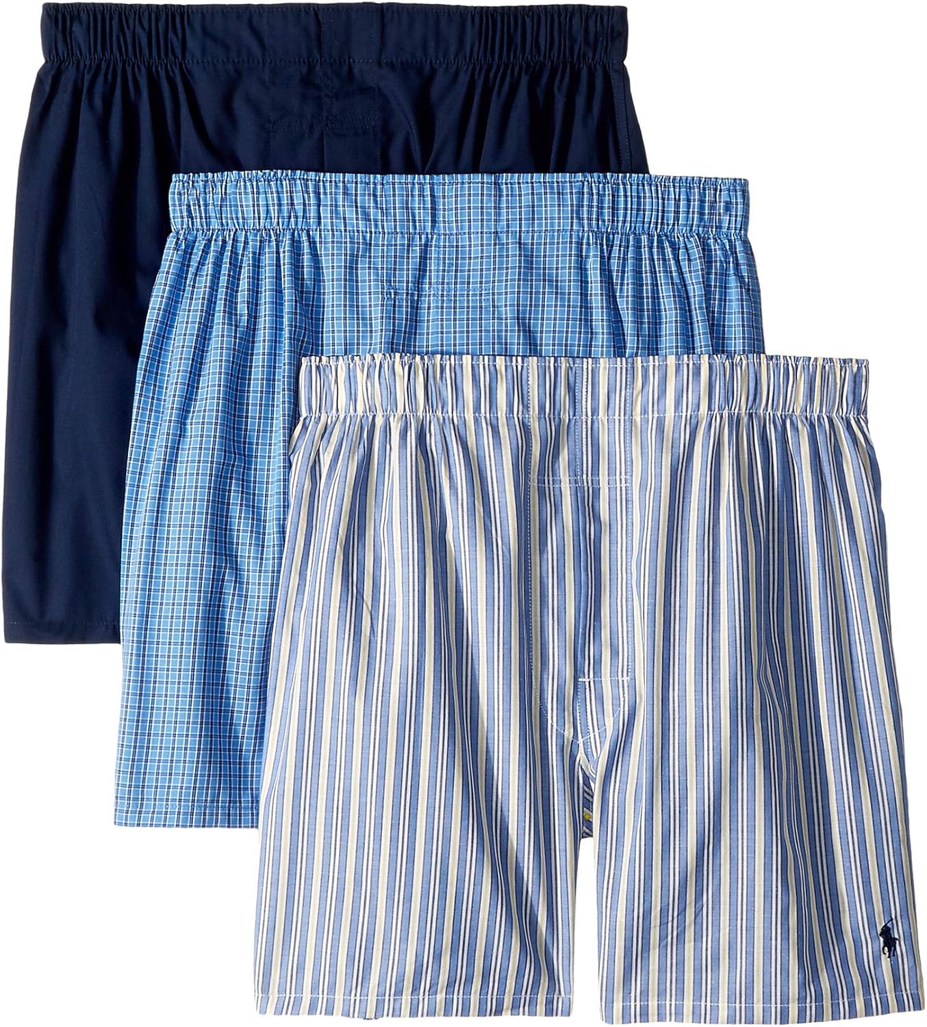 POLO RALPH LAUREN Men's Classic Fit Cotton Woven Boxers 3-Pack