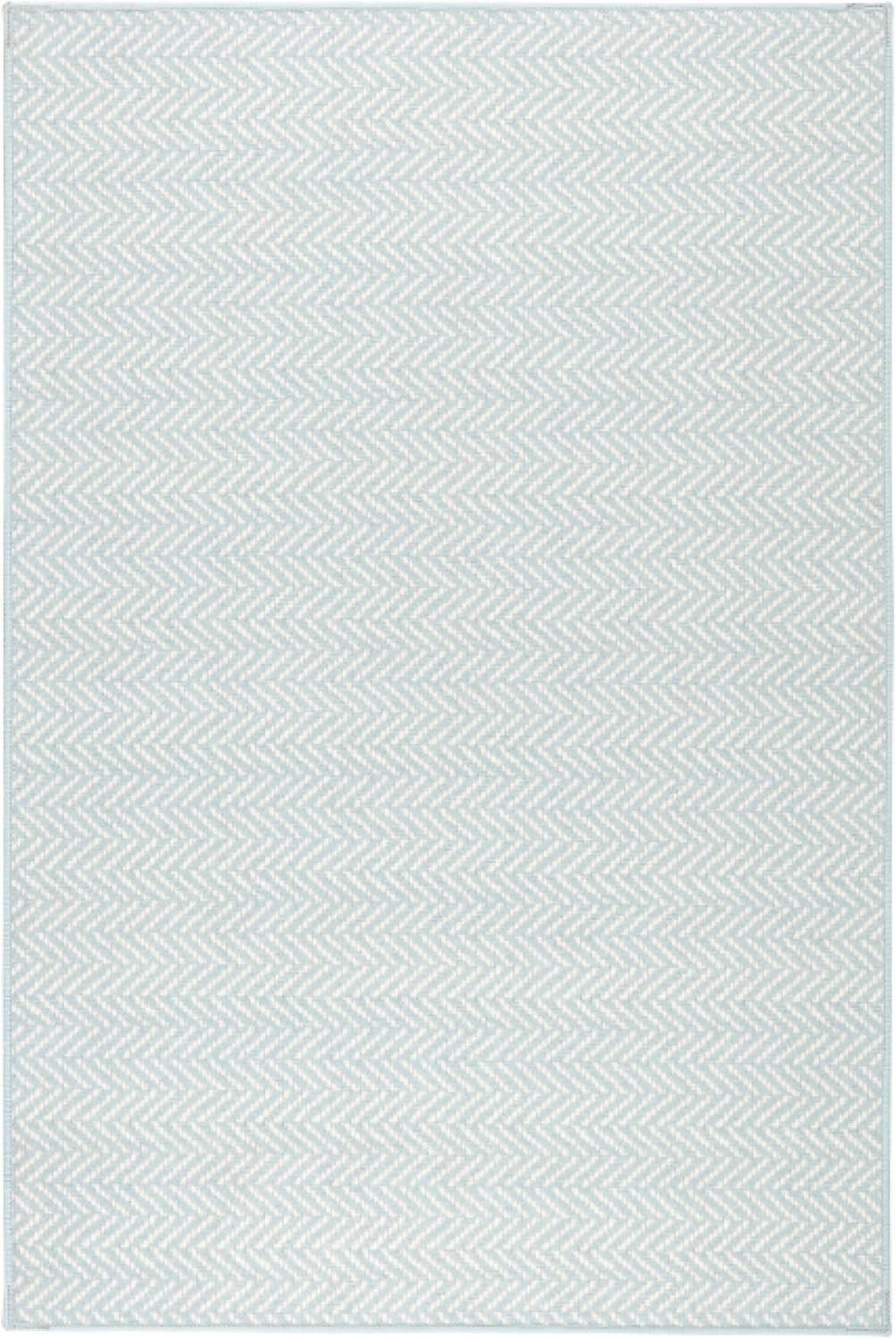 Herringbone Machine Washable Area Rug - 5ft x 8ft Swedish Blue