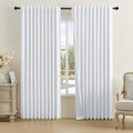 DUALIFE Linen Blackout Curtains for Ceiling Track - Full Light Block