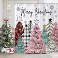 Colorful Christmas Buffalo Check Shower Curtain