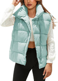 Womens Puffer Vest with Stand Collar - Lightweight Warm Layer