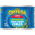 Ortega Diced Green Chiles Hot 4 oz (Pack of 24) - Fire-Roasted Flavor