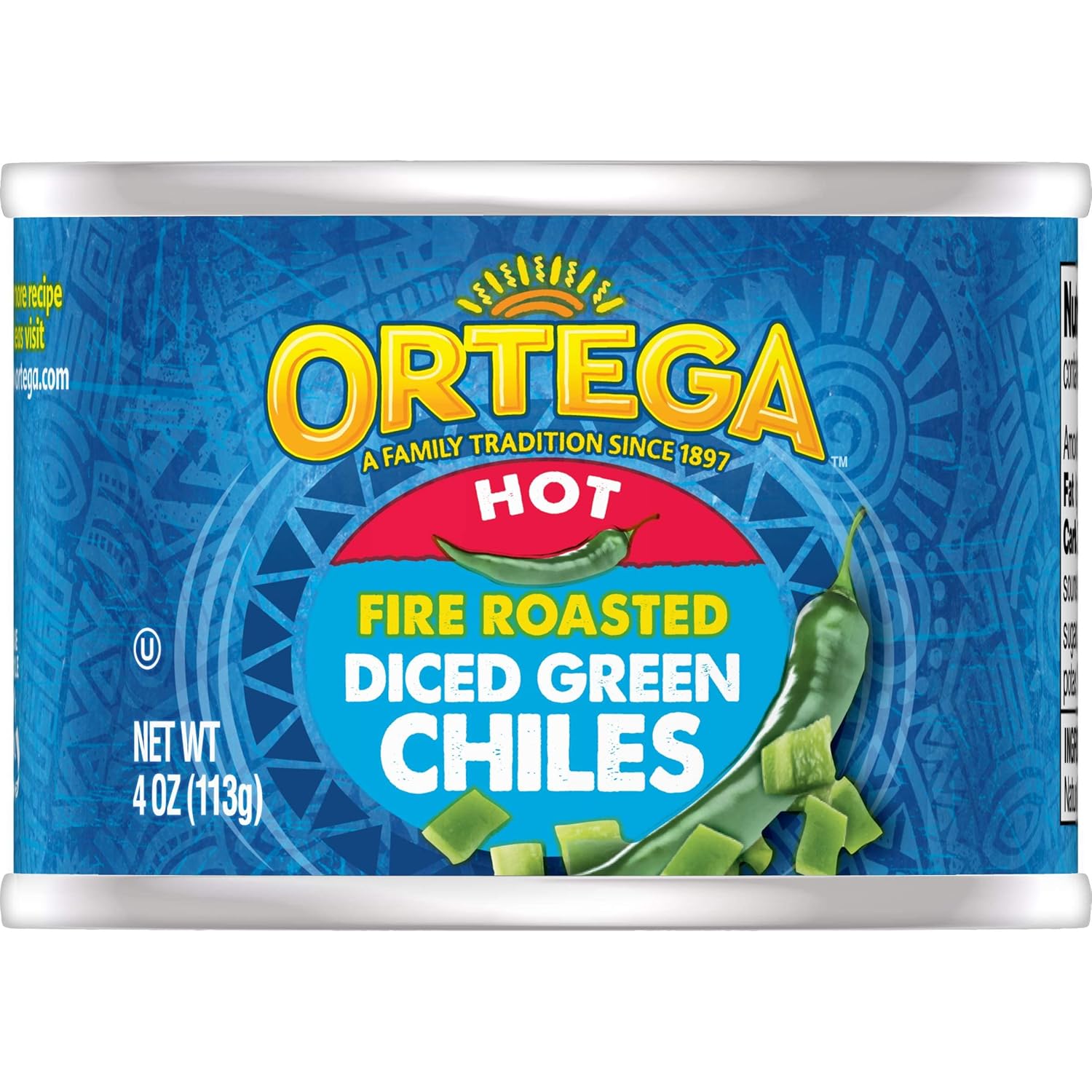 Ortega Diced Green Chiles Hot Pack of 24 for Flavorful Meals