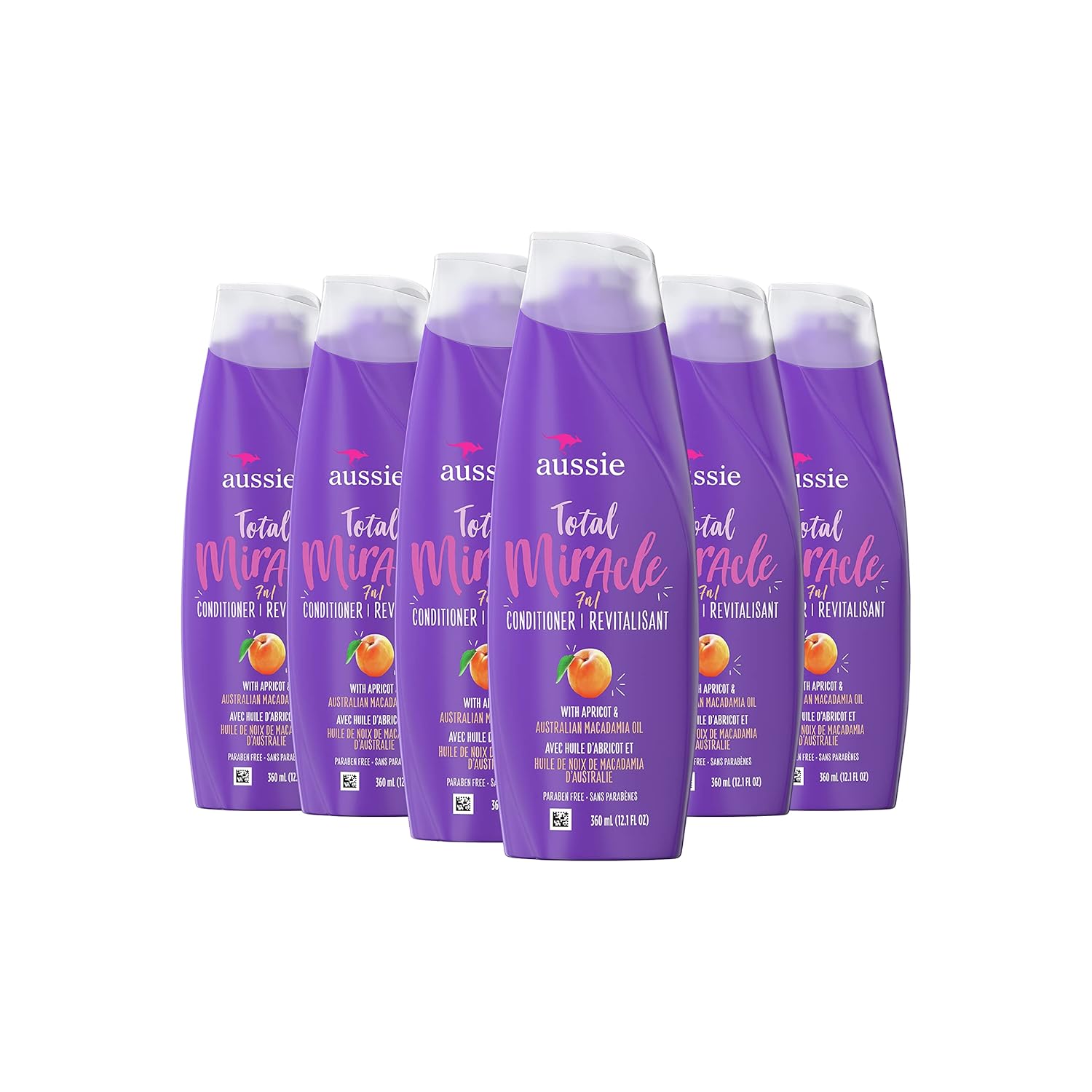 Aussie Total Miracle Conditioner for Hair Damage, 12.1 fl oz, Pack of 6