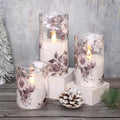 Black Rose Flameless Candles with Remote & Timer - Romantic Glass Set